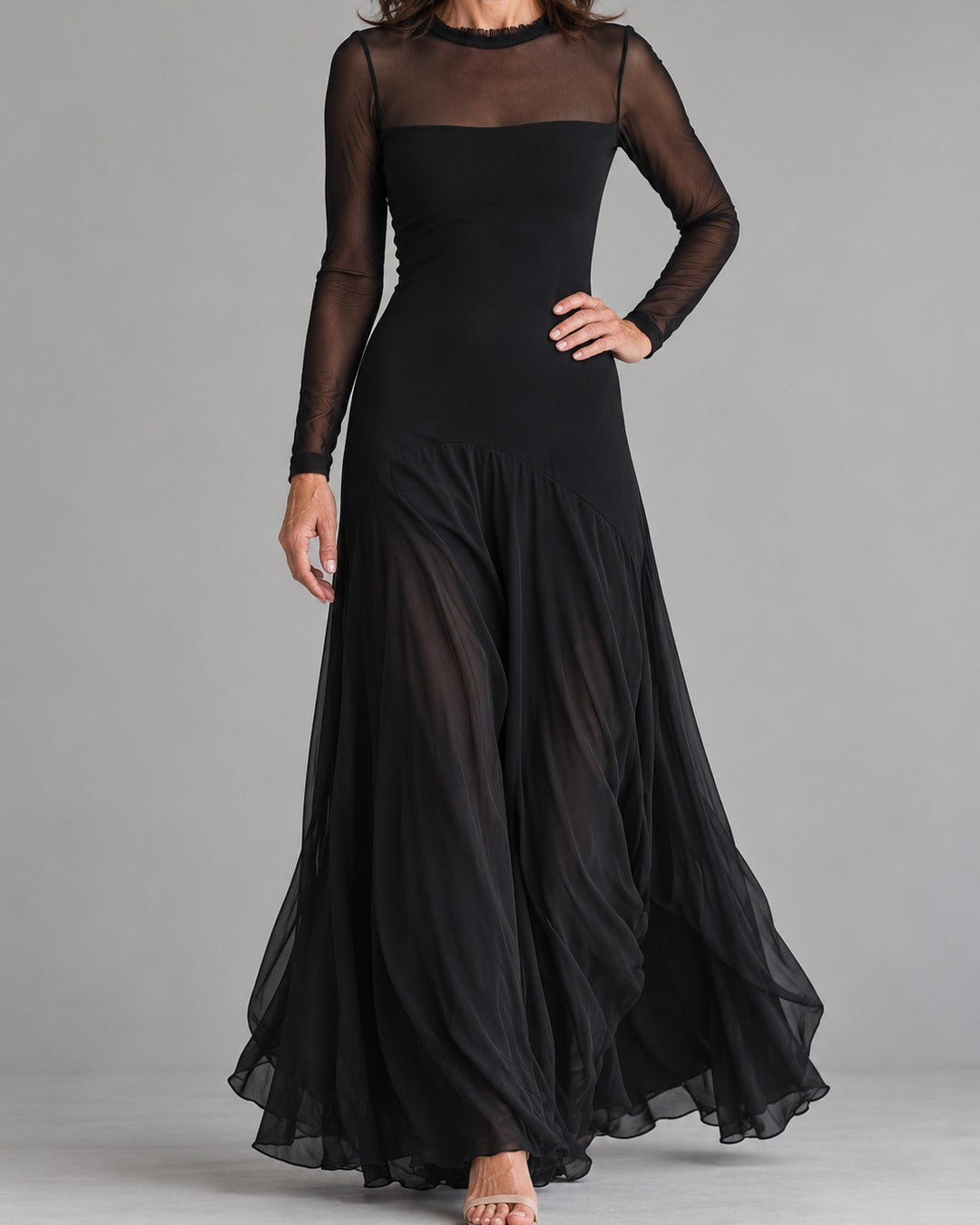 Rosalind™ Sheer Patchwork Loose-Fitting Maxi Dress – hero
