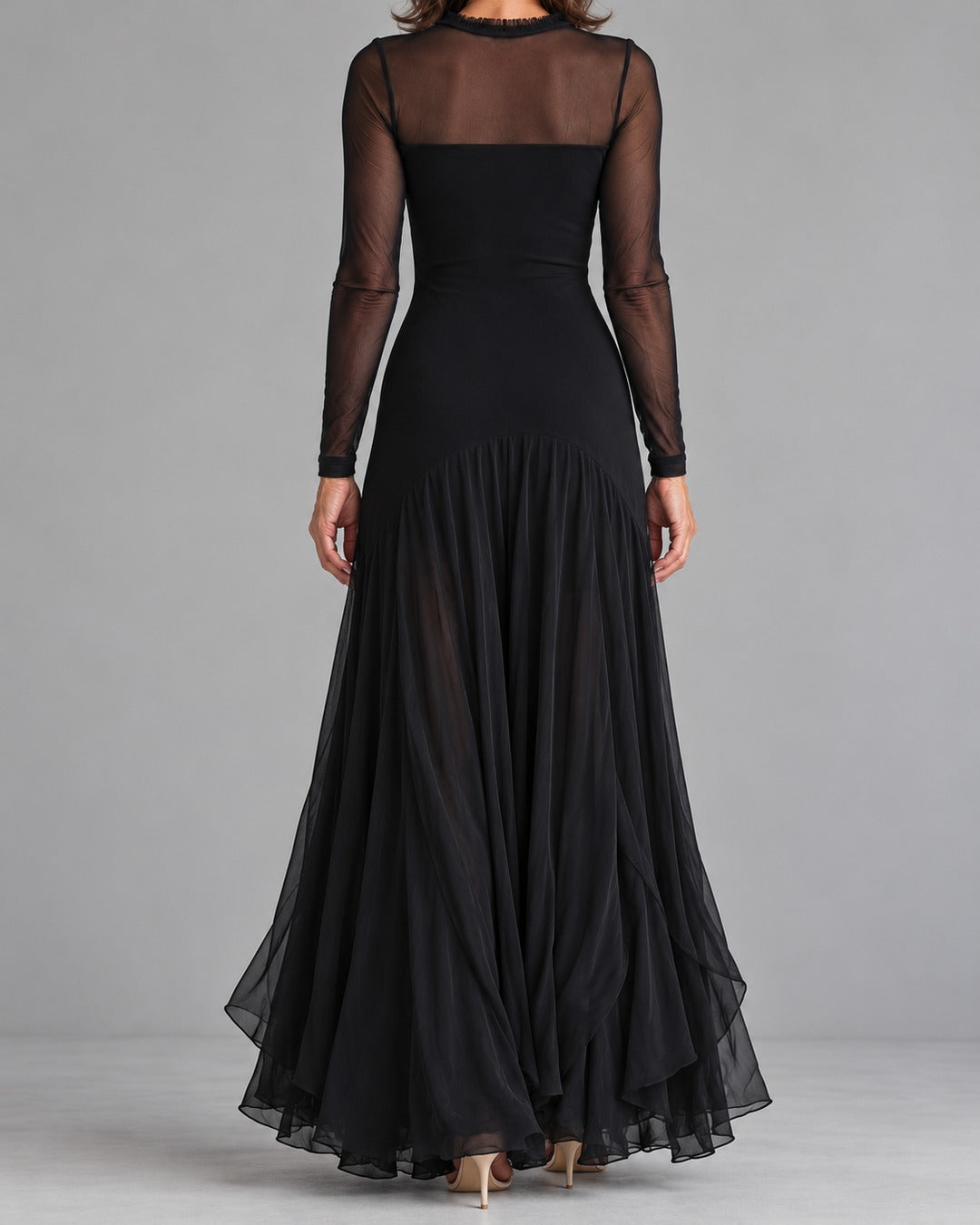 Rosalind™ Sheer Patchwork Loose-Fitting Maxi Dress – achter