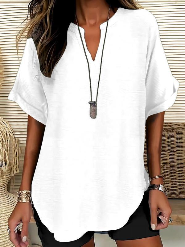 Atasia™ Soft-Touch Notched-Neck Blouse