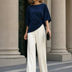Genevieve™ Cape-Sleeve Draped Waist Two-Piece