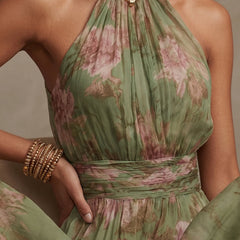 Adèle™ Floral Halter Maxi Dress