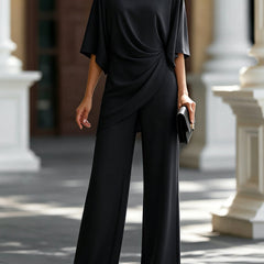 Genevieve™ Cape-Sleeve Draped Waist Two-Piece