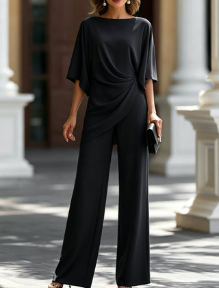 Genevieve™ Cape-Sleeve Draped Waist Two-Piece