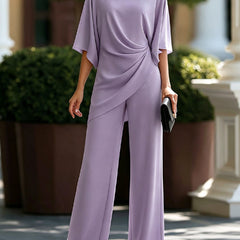 Genevieve™ Cape-Sleeve Draped Waist Two-Piece