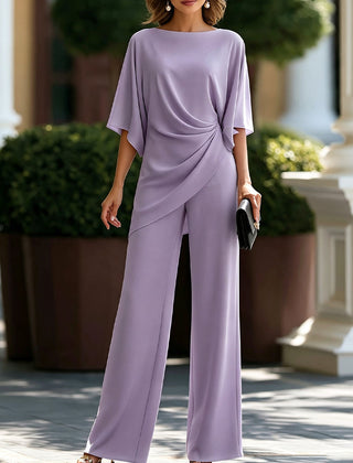 Genevieve™ Cape-Sleeve Draped Waist Two-Piece