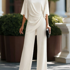 Genevieve™ Cape-Sleeve Draped Waist Two-Piece