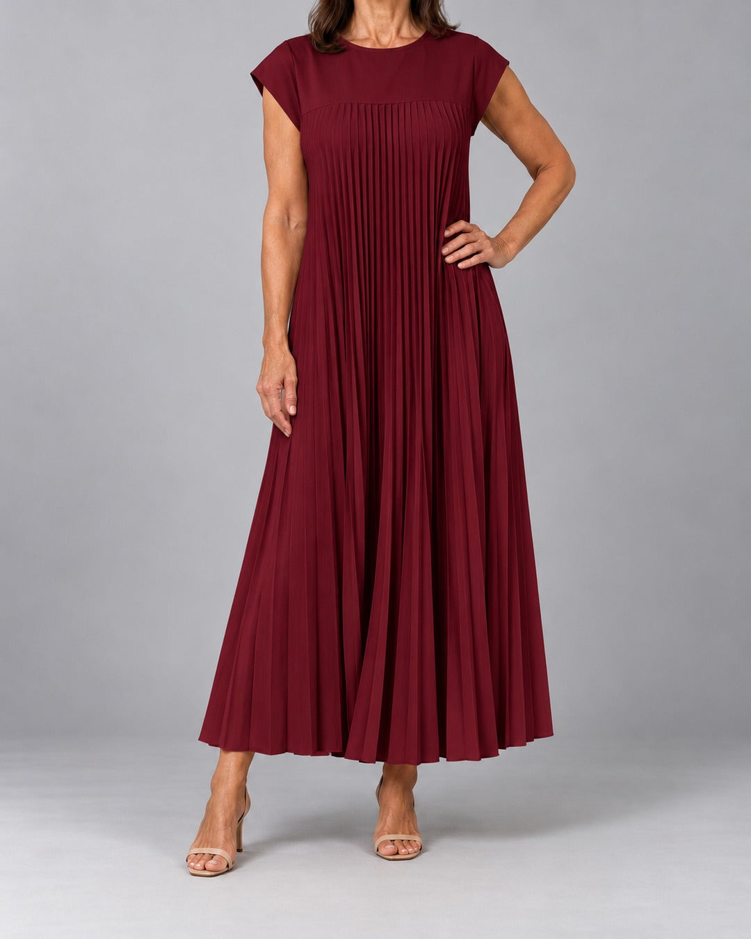 Leah™ Timeless Comfort Dress – kleur-wine-red