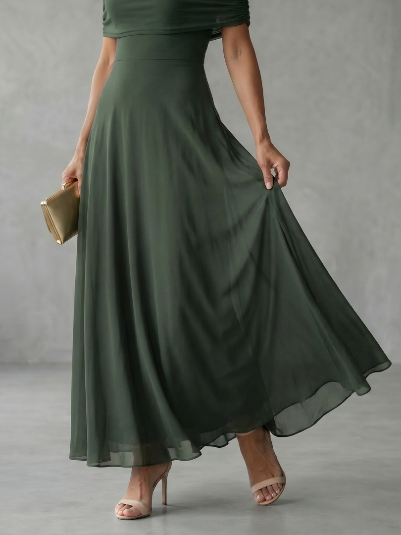 June™ Off Shoulder Draped Midi Dress