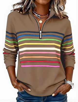 Raina™ Striped Zip Hoodie