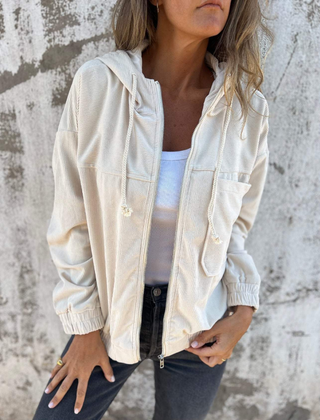Louise™ Corduroy Hooded Zip Jacket