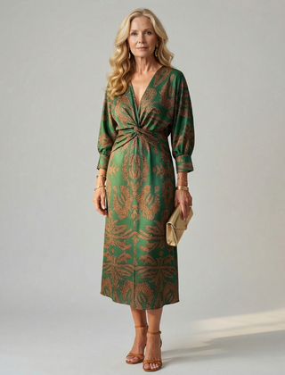 Lune™ Natural Wrap Midi Dress
