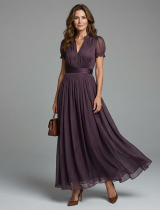 Elia™ Gathered Waist Keyhole Maxi Dress