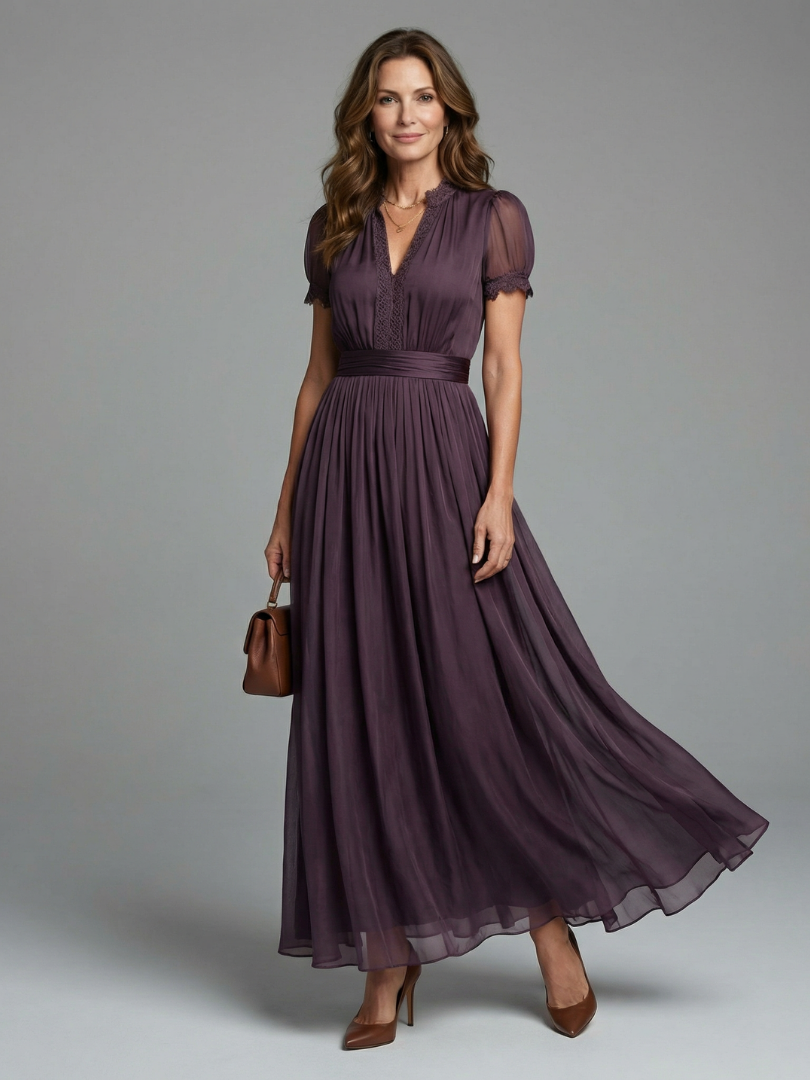 Elia™ Gathered Waist Keyhole Maxi Dress