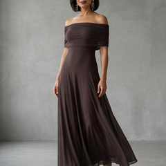 June™ Off Shoulder Draped Midi Dress