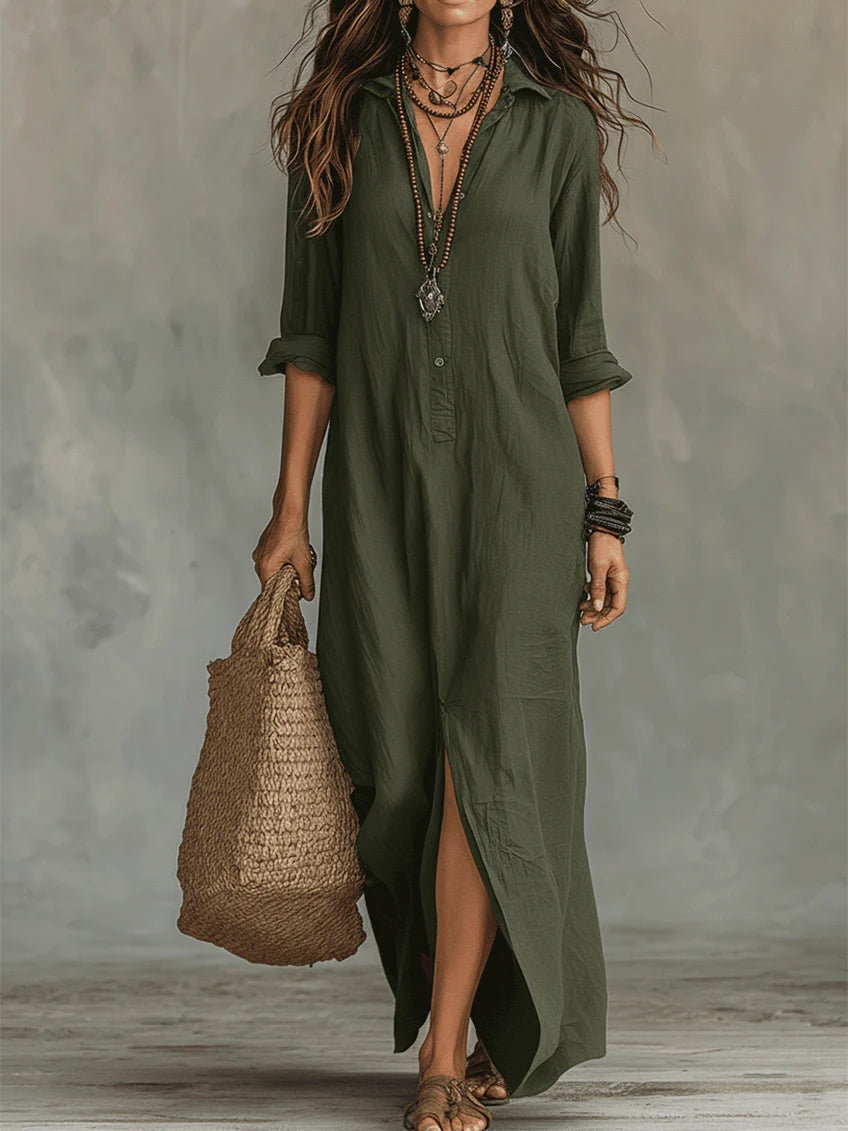 Soline™ Maxi Dress with Buttons