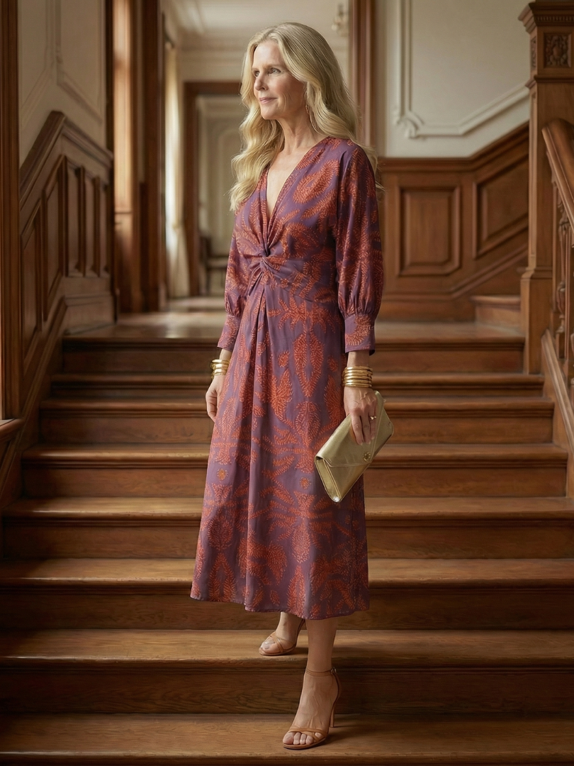 Lune™ Natural Wrap Midi Dress