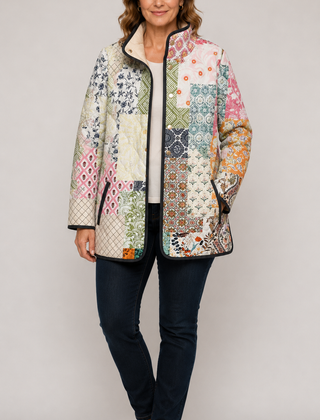 IVORY™ | Casual Floral Print Quilted Jacket