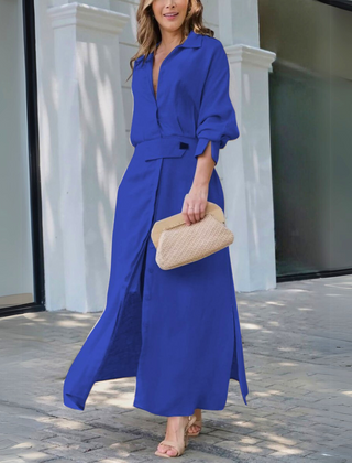 Jeanette™ Elegant Maxi Dress with V-Neck