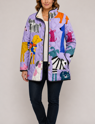 RAVEN™ | Casual Quilted Jacket with Dog Print
