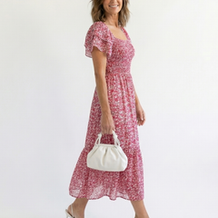 Odette™ Off Shoulder Floral Smocked Midi Dress