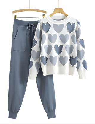 Avery™ Chic Heart Pattern Knit Two-Piece Set