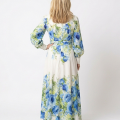 Harper™ Long Sleeve Floral Button Front Maxi Dress