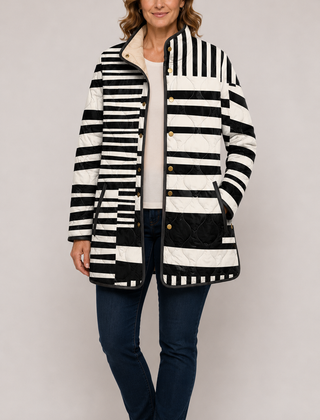 ELODIE™ | Abstract Padded Jacket Black and White