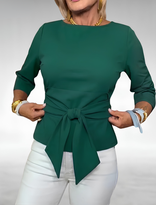 Avril™ Elegant Tie-Waist Blouse