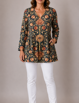 Lilian | Long Blouse with V-Neck
