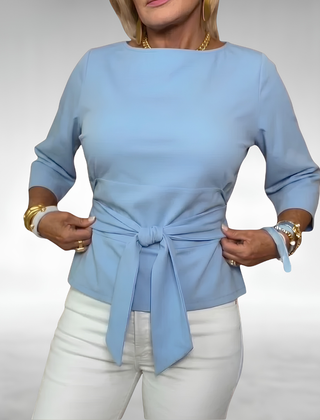 Avril™ Elegant Tie-Waist Blouse