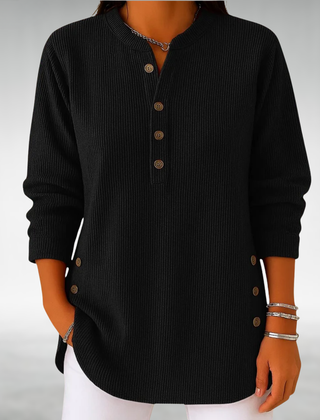Lilian™ Retro Corduroy V-Neck Top