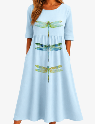 Amelia | Dragonfly Pocket Midi Dress