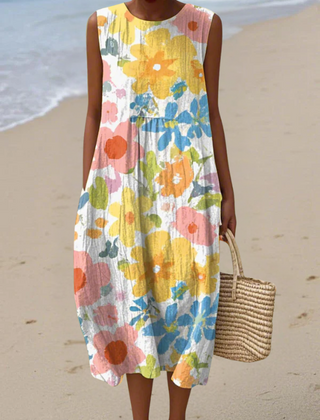 Ella™ Pastel Floral Midi Dress