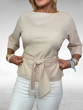 Avril™ Elegant Tie-Waist Blouse