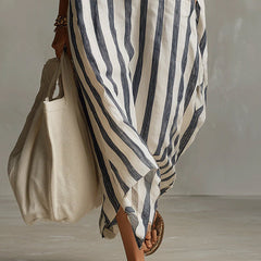 Saskia™ Striped Maxi Dress with Lapel Collar