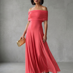 June™ Off Shoulder Draped Midi Dress
