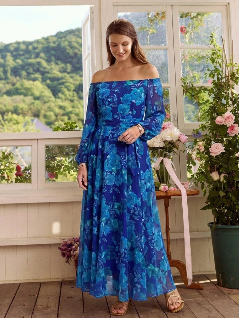 Aspen™ Off Shoulder Floral Maxi Dress