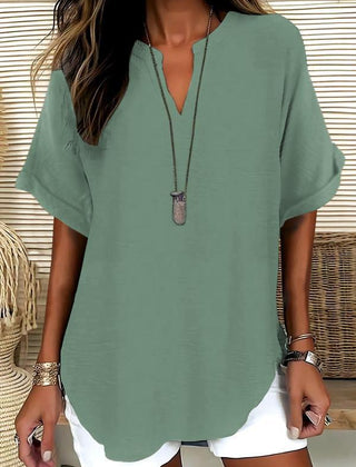 Atasia™ Soft-Touch Notched-Neck Blouse