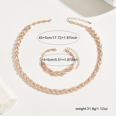 Sirena™ Wheat Braid Necklace & Bracelet Set