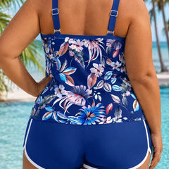 Layla | Plus Size Floral Tankini Shorts Set