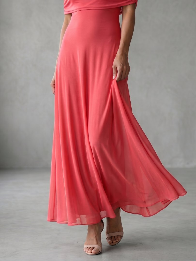 June™ Off Shoulder Draped Midi Dress