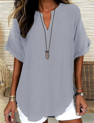 Atasia™ Soft-Touch Notched-Neck Blouse