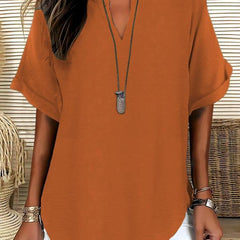 Atasia™ Soft-Touch Notched-Neck Blouse