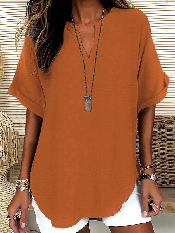Atasia™ Soft-Touch Notched-Neck Blouse
