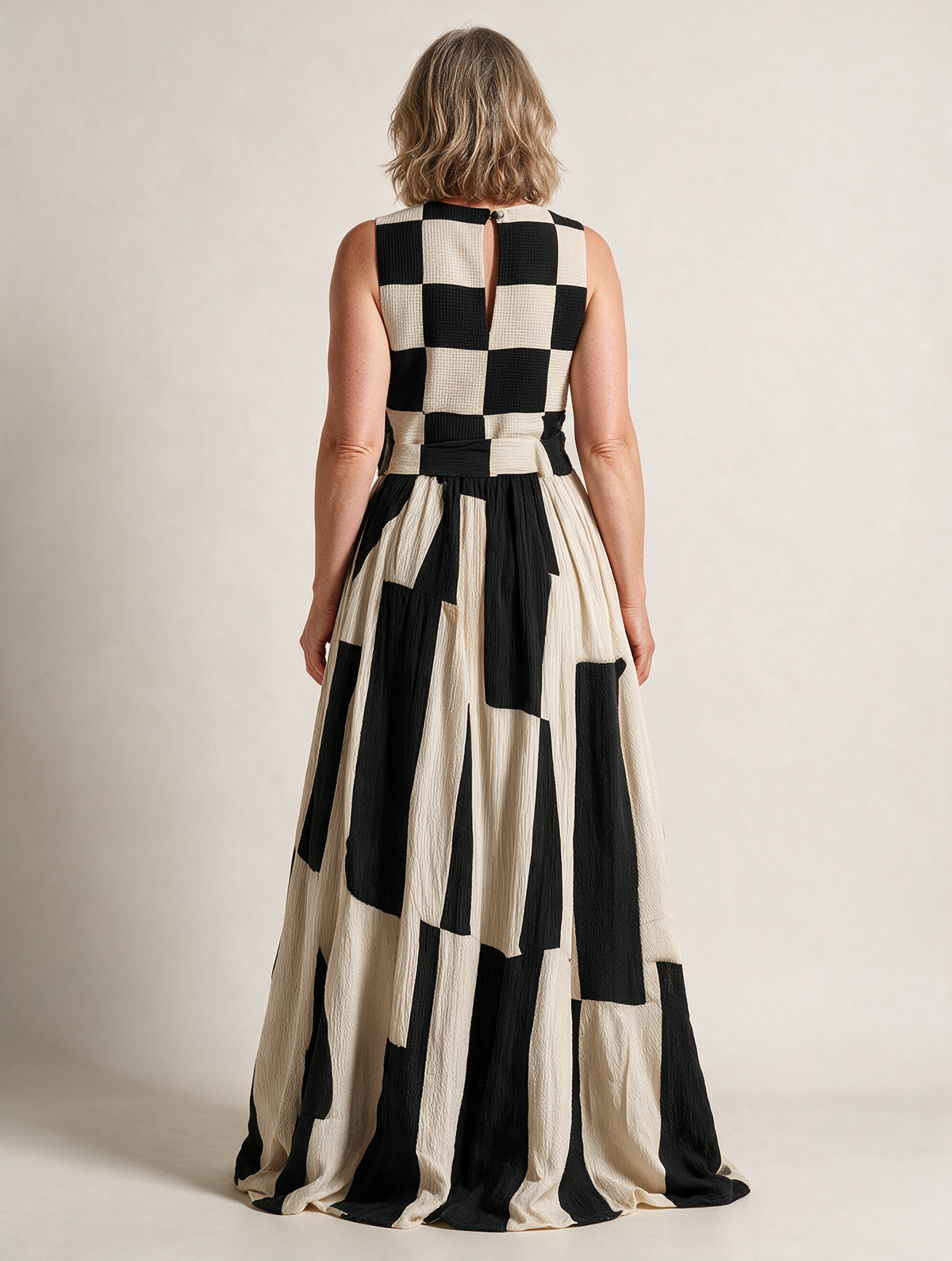 Audrey™ Contrast Panel Sleeveless Maxi Dress