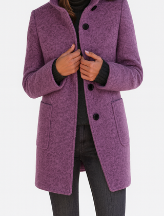 Adele™ High Collar Wool Blend Jacket