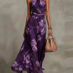 Adèle™ Floral Halter Maxi Dress