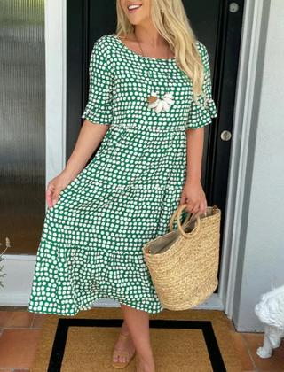 Julia™ Short-Sleeve Midi Dress