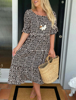 Julia™ Short-Sleeve Midi Dress