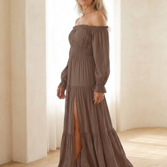Amaya™ Off-Shoulder Smocked Maxi Dress